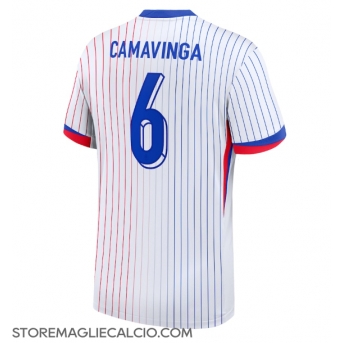 Francia Eduardo Camavinga #6 Maglia Gara Trasferta Repliche Europei 2024